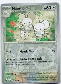 Maushold 168/193 Uncommon Reverse Holo SV02: Paldea Evolved NM Pokemon - Image 1
