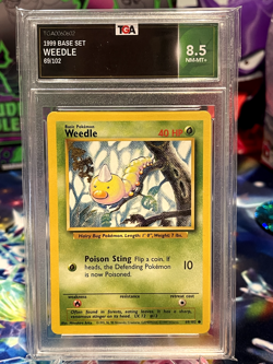 Weedle 069/102 - 1999 Pokemon TCG Base Set Regular - Graded TGA 8.5 NM/MINT!! - Image 1