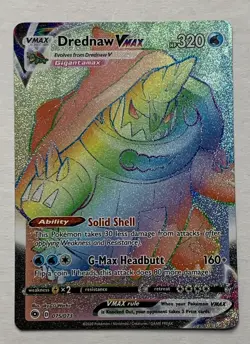 Pokemon Champions Path Drednaw Vmax 075/073 Rainbow Secret Rare Full Art LP - Image 1