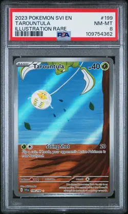 2023 POKEMON SVI EN-SCARLET & VIOLET ILLUSTRATION RARE #199 TAROUNTULA PSA 8 - Image 1