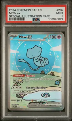 2024 POKEMON PAF EN-PALDEAN FATES SPECIAL ILLUSTRATION RARE #232 MEW EX PSA 9 - Image 1