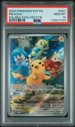 2023 Pokemon Svp En-Sv Black Star Promo #027 Pikachu PSA 10 - Image 1