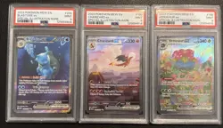 Pokemon Charizard EX 198, Blastoise EX 200, Venusaur EX 198. PSA 9 On All. - Image 1