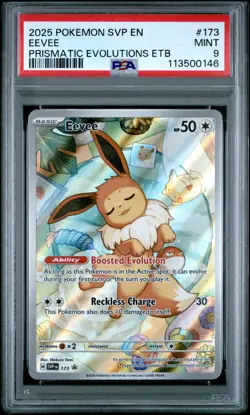 2025 POKEMON SVP EN-SV BLACK STAR PROMO #173 EEVEE PSA 9 - Image 1