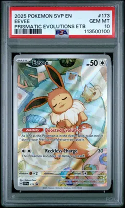 2025 POKEMON SVP EN-SV BLACK STAR PROMO #173 EEVEE PSA 10 - Image 1