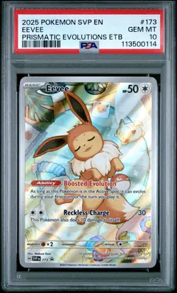 2025 POKEMON SVP EN-SV BLACK STAR PROMO #173 EEVEE PSA 10 - Image 1