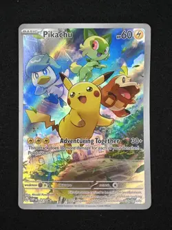 Pokemon TCG Scarlet & Violet Paldea Evolved Pikachu Black Star Holo Promo 027 - Image 2