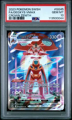 2023 POKEMON SWORD & SHIELD CROWN ZENITH #GG45 FULL ART/DEOXYS VMAX PSA 10 - Image 1