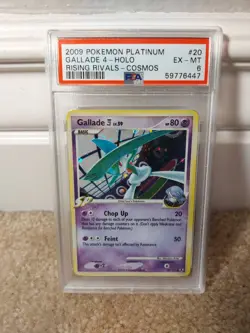 PSA 6 EX-MT 2009 POKEMON PLATINUM RISING RIVALS SET GALLADE HOLO CARD 20/111 - Image 1