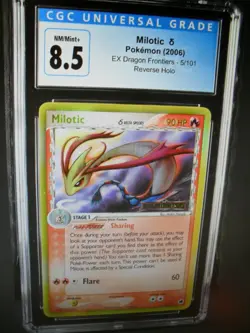 CGC 8.5 NM/Mint Milotic Ex Dragon Frontiers 5/101 Reverse Holo Rare Pokemon Card - Image 2