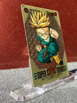 Bandai 1994 Dragon Ball Z CCG Characters Collection Prism Insert Card 4 Trunks - Image 3