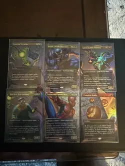 MTG Marvel Spider-Man Scene FOIL Borderless NM 6 Card Set SPE Venom Green Goblin - Image 1