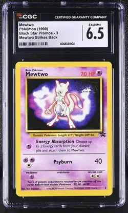 ✨✨✨ CGC 6.5 Mewtwo #3 WOTC 1999 Black Star Promo Pokemon Card - Image 1