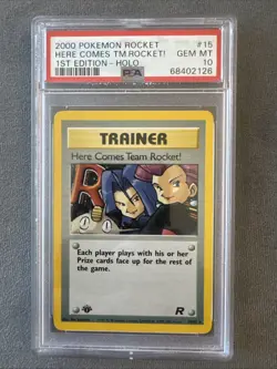 Pokemon - PSA 10 - Here Comes Team Rocket - Holo - #15 - 1st Edition Team Rocket - Image 1