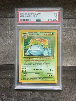 1999 POKEMON BASE SET UNLIMITED #15 VENUSAUR-HOLO PSA 5 - Image 1