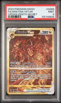 2023 POKEMON SWORD & SHIELD CROWN ZENITH SECRET FULL ART/GIRATINA VSTAR PSA 9 - Image 1