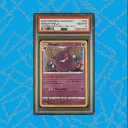 Pokemon Gengar Champion's Path Special Pin Holo Promo SWSH052 PSA 10 - Image 1