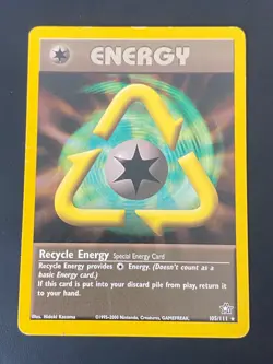 ENGLISH POKEMON RECYCLE ENERGY 105/111 RARE WIZARDS NEO GENESIS - GD - Image 1