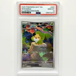 Sewaddle 087/086 Illustration Rare White Flare Pokemon TCG PSA 10 Gem Mint - Image 1