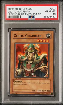 Yugioh Celtic Guardian LOB-007 Super Rare 1st Edition PSA 10 - Image 1
