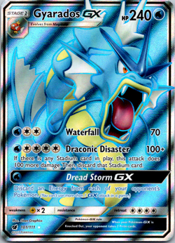 Gyarados GX (Full Art) 101/111 Sm-Crimson Invasion Holo Pokemon Card Near Mint - Image 1