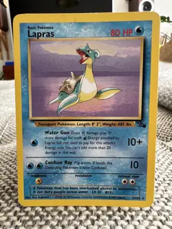 Lapras Fossil Set 25/62 Excellent/Very Good Rare Non Holo Pokemon Card 1999 - Image 1