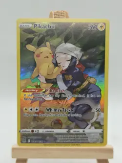 Pikachu & Akari TG05/TG30 Lost Origin Trainer Gallery Ultra Rare Pokemon Card - Image 1