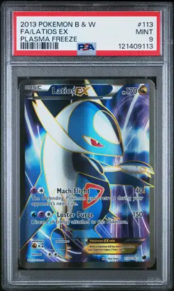 2013 POKEMON B&W PLASMA FREEZE #113 FULL ART/LATIOS EX PSA 9 - Image 1