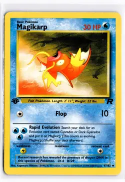 1999 TCG Pokemon #47 Magikarp 47/82 1st Edition Rocket Base Set - Image 1