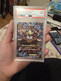 Full-Art M Alakazam EX Pokemon 2016 Psychic King SR 1st Japanese 081/078 PSA 9 - Image 1