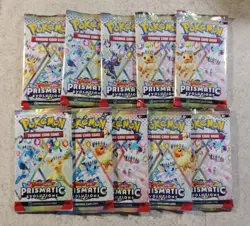 POKEMON PRISMATIC EVOLUTIONS LOT OF 10 BOOSTER PACKS FACTORY SEALED FROM BOX - Image 1