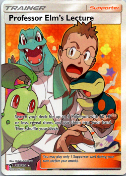 Pokemon Lost Thunder 213/214 Professor Elm's Lecture 2018 Full Art Trainer NM - Image 1