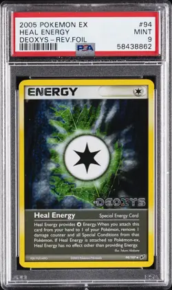 2005 POKEMON EX DEOXYS #94 HEAL ENERGY-REVERSE FOIL PSA 9 - Image 1