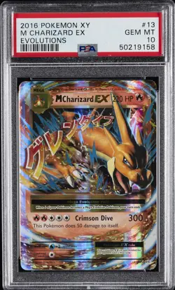 2016 POKEMON XY EVOLUTIONS #13 M CHARIZARD EX PSA 10 - Image 1