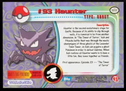 2000 Topps Pokemon TV Animation Series 2 Haunter Blue Logo #93 - Image 2