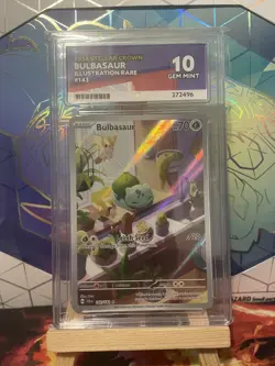 Pokemon TCG Bulbasaur Card Stellar Crown IR 143/142 Ace 10 Gem Mint - Image 1
