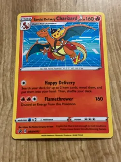 Pokemon TCG Special Delivery Charizard SWSH075 Holo Card NM Condition - Image 1