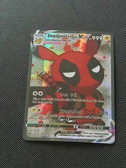 DEADPOOL PIKACHU POKEMON COSPLAY CARTE CARD NEW HOLO PRISM MANGA MARVEL DC COMIC - Image 2