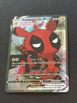 DEADPOOL PIKACHU POKEMON COSPLAY CARTE CARD NEW HOLO PRISM MANGA MARVEL DC COMIC - Image 4