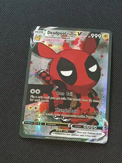 DEADPOOL PIKACHU POKEMON COSPLAY CARTE CARD NEW HOLO PRISM MANGA MARVEL DC COMIC - Image 5