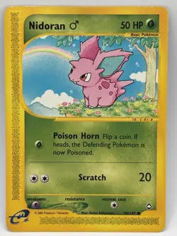 Nidoran M 96/147 - Aquapolis Set Regular Common - Pokemon Card MP - Image 1