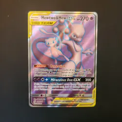 Mewtwo and Mew GX Tag Team EXCELLENT Pokemon Card 222/236 - Image 1