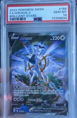 Arceus V PSA 10 Pokemon English Card Brilliant Stars 166/172 Alternate Art 2022 - Image 1