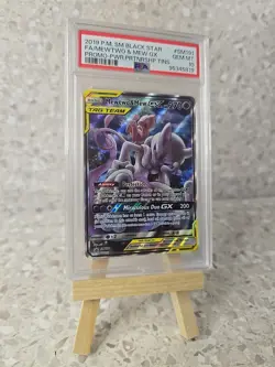 Pokemon Mewtwo & Mew GX Tag Team Promo Full Art Card SM191 PSA 10 - Image 1