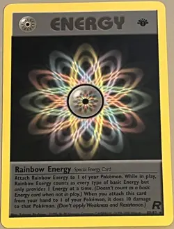 POKEMON Card TEAM ROCKET 1st Edition RAINBOW ENERGY #80/82 Star Rare NM-M - Image 1