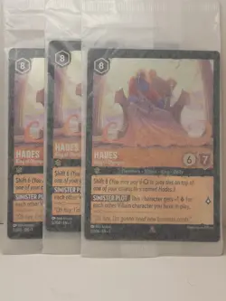 3x (one) Disney Lorcana - Hades King Of Olympus - OVERSIZED Promo Card Sealed - Image 1