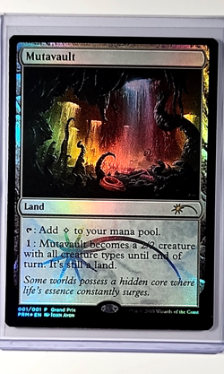 2018 MTG Magic the Gathering PRM Grand Prix Pro Tour Promo Foil #1 Mutavault - Image 1