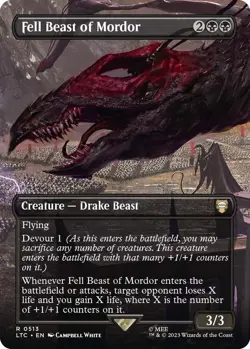 Fell Beast of Mordor (Borderless) - Commander: The Lord of the Rings - Image 1