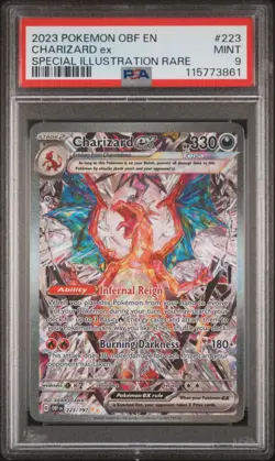 2023 POKEMON OBF EN-OBSIDIAN FLAMES SPECIAL ILLUSTRATION RARE CHARIZARD EX PSA 9 - Image 1
