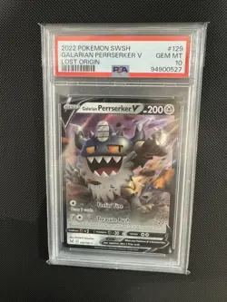 2022 Pokemon Galarian Perrserker V #129 Lost Origin Sword & Shield PSA 10 - Image 1
